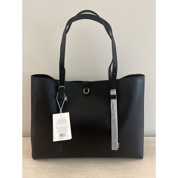 FOSSIL Womens Kier Cactus XL Leather Tote w/Removable Case Black ZB1615001 - Picture 1 of 16